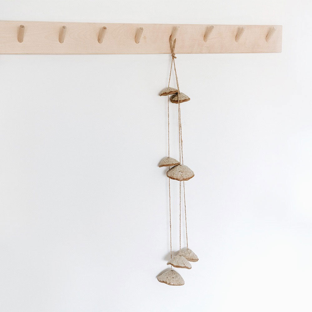 Premium Brown Stoneware Chime - Handcrafted Ceramic Wind Chime for Outdoor Garden, Patio & Home Decor - Soothing Sounds for Relaxation & Meditation
