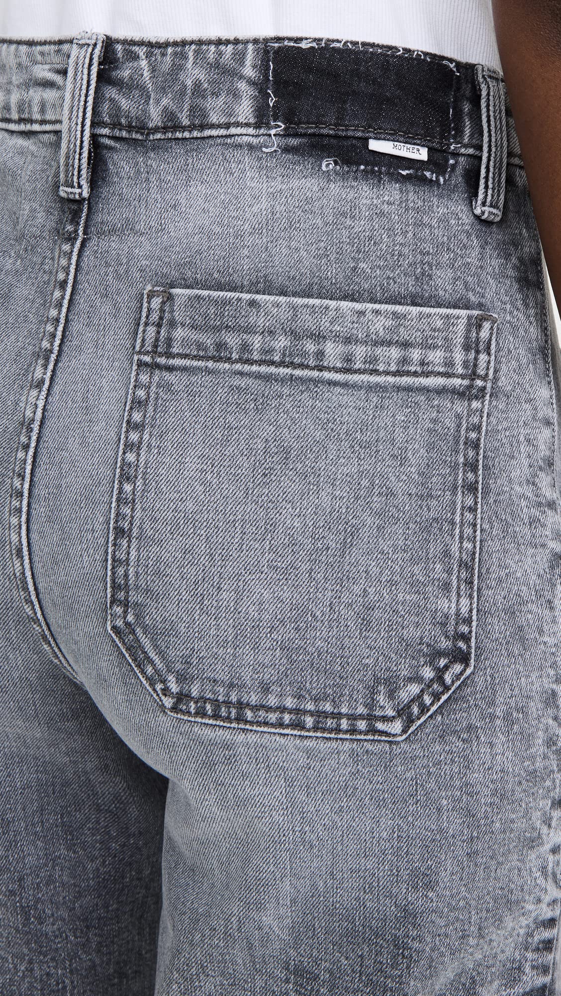 MOTHER Women's The Private Zip Pocket Ankle Jeans - Shadow Dancing Grey Size 27 | Stretch Denim Skinny Jeans for Casual Wear & Night Out