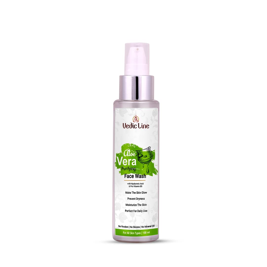 Vedic Line Aloe Vera Purifying Face Wash with Niacinamide - Reduces Dryness, Patchiness & Oiliness for Natural Radiance - 100ml - Perfect for Daily Skincare Routine & Diwali Gifts