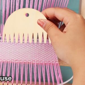 11 Teeth Wooden Weaving Comb for Tapestry & DIY Handcrafts - Perfect for Loom Weaving, Braiding, and Fiber Art Projects