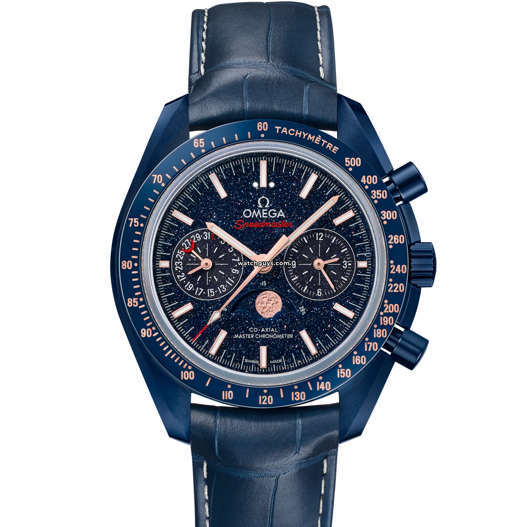 Omega Speedmaster Moonphase Men's Watch 44.25mm Stainless Steel Blue Dial 304.93.44.52.03.002 - Luxury Chronograph for Business, Gifts & Special Occasions