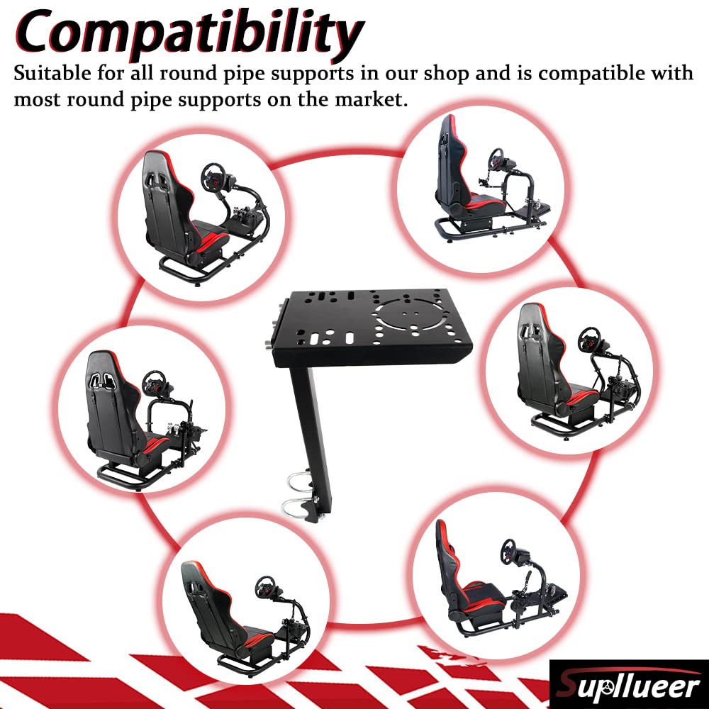 Premium Racing Simulator Stand Joystick Mount for Logitech G27/G29/G920 & Thrustmaster Wheels - Heavy-Duty Steel Plate with Bolts - Perfect for Flight & Driving Simulation Gaming Setups