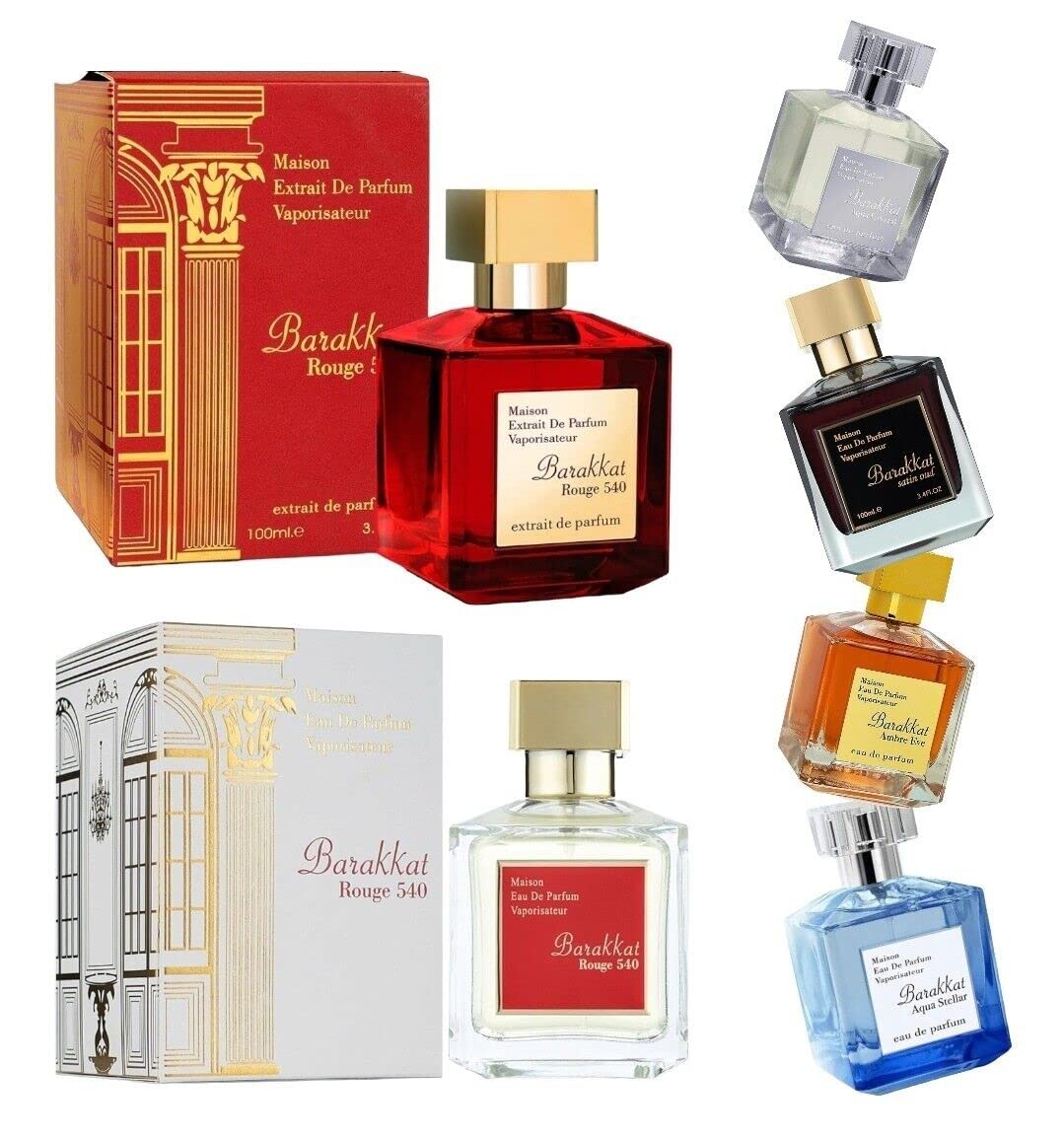 FragMade - B A R A K K A T Rouge 540 EDP (100 ml) Unisex Perfume | Turkish Rose & Bulgarian Rose Scent | Oud & Violet Blend | Long-Lasting Luxury Fragrance for Men & Women | Perfect for Date Night, Special Occasions & Gift Giving