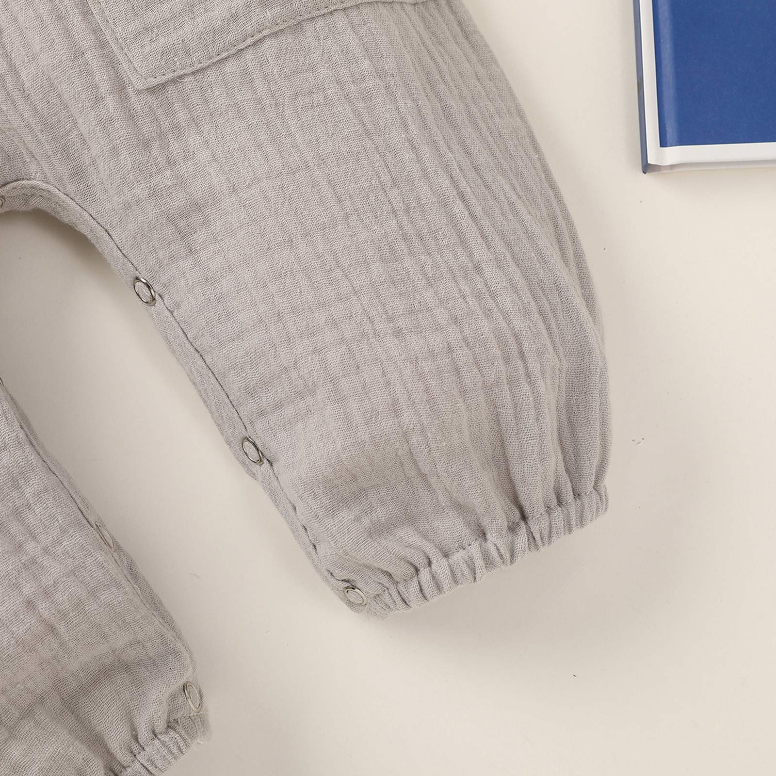 Breathable Linen Cotton Romper Jumpsuit for Newborn Baby Boys & Girls - Summer Outfits with Pockets | Perfect for Playtime, Beach Trips & Family Photos