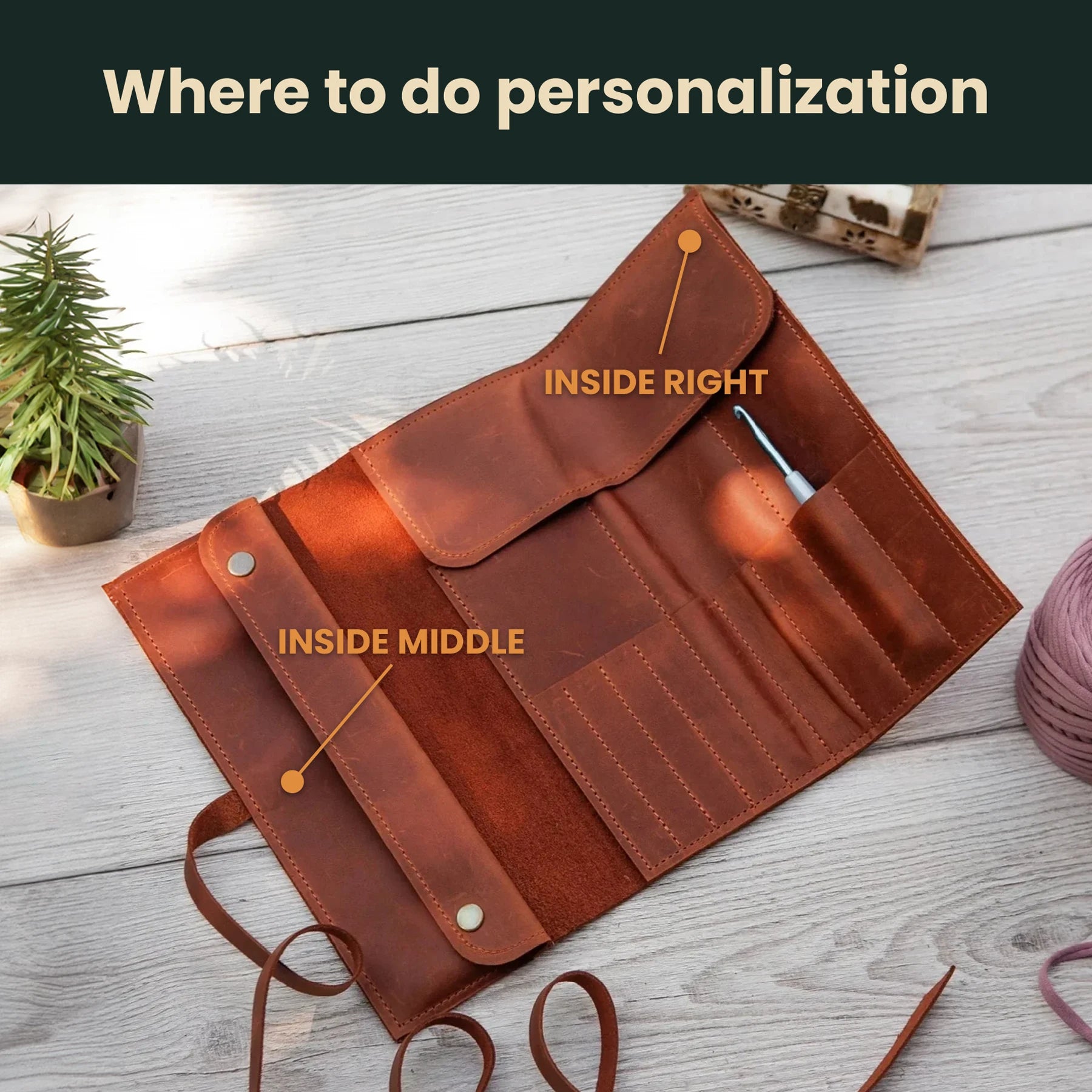 Premium Knitting Needle Roll Case - Durable Fabric Organizer for Circular & Straight Needles - Perfect for Travel, Storage & Knitting Projects (Gifts for Knitters)