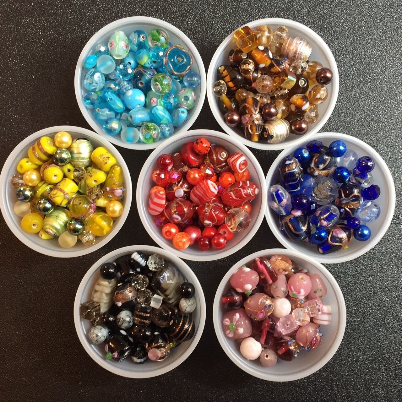 12-Pound Lampwork & Gemstone Jewelry Making Beads Kit - Assorted Colors, Crystals, Glass Beads (8-30mm) with Findings, Ear Hooks & Spacers - Perfect for DIY Bracelets, Necklaces & Wedding Jewelry - Free USA Shipping