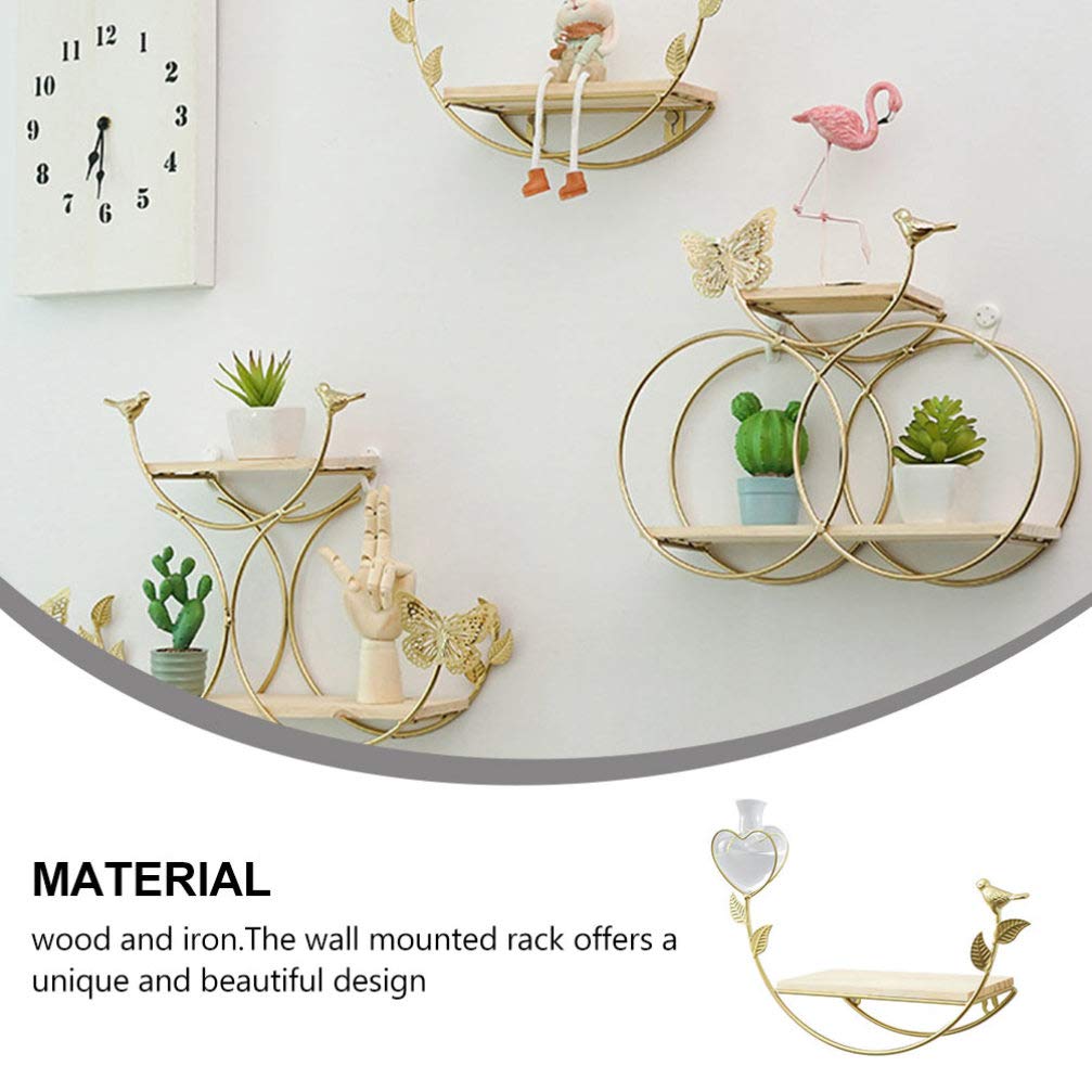 Iron Wall Shelf - Decorative Storage Rack for Home & Restaurant Organizing