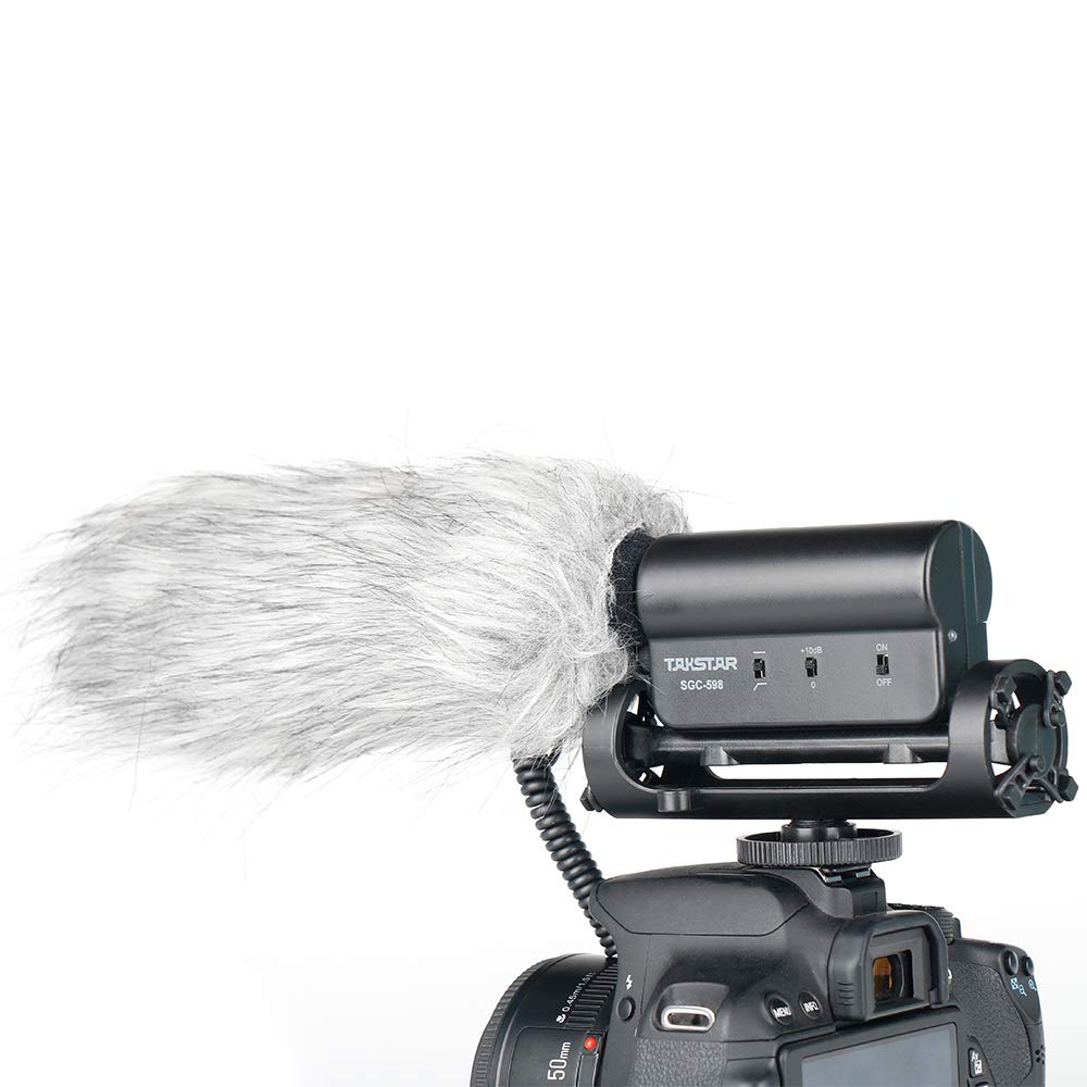 TAKSTAR SGC-598 Professional Shotgun Microphone for DSLR Cameras - Compatible with Nikon & Canon - Includes Furry Windscreen - Perfect for Interviews, Vlogging & On-Camera Recording (Open Box)