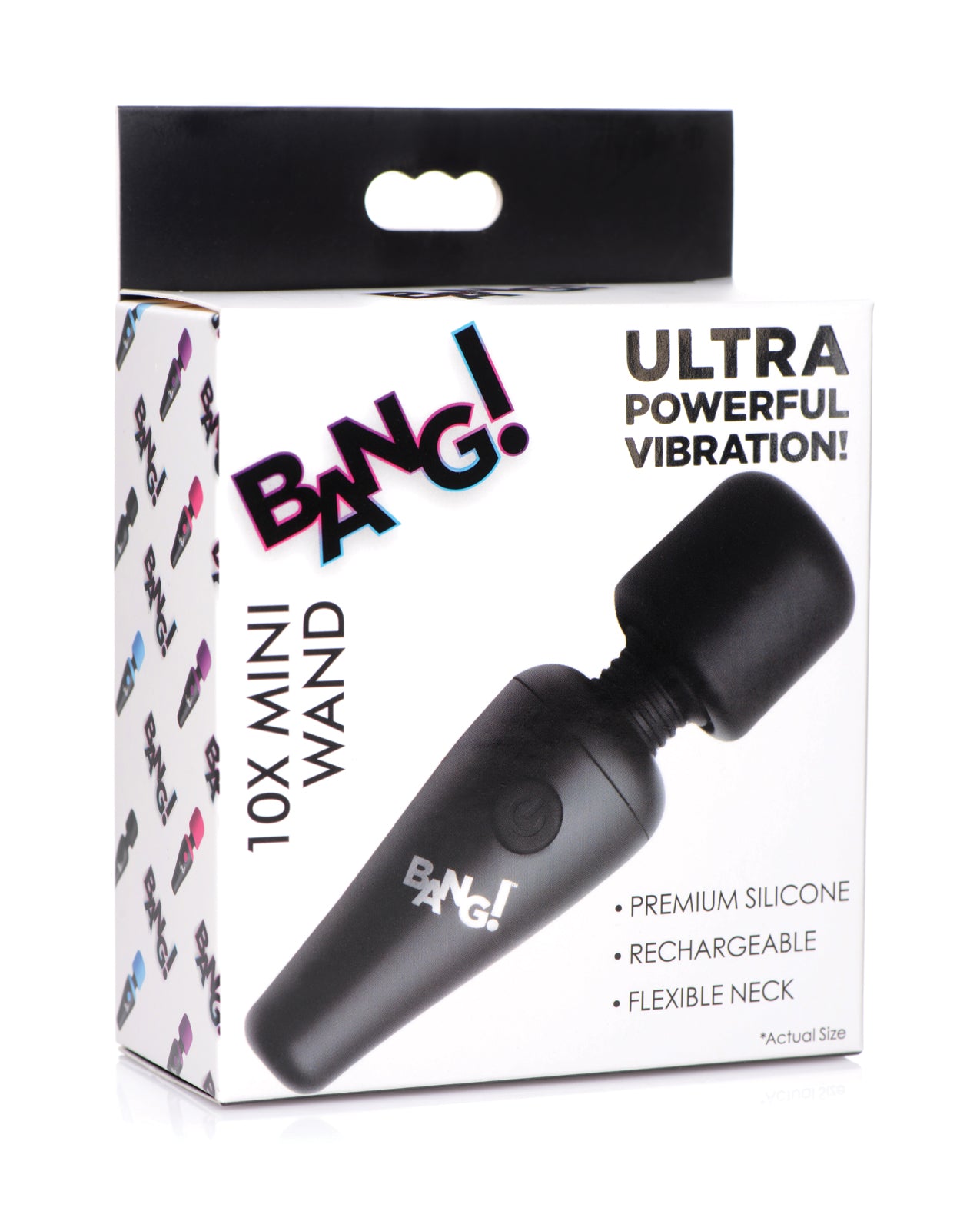 10X Powerful Rechargeable Mini Vibrating Silicone Wand - Black | Personal Massager for Relaxation & Intimate Moments | Perfect for Home & Travel Use