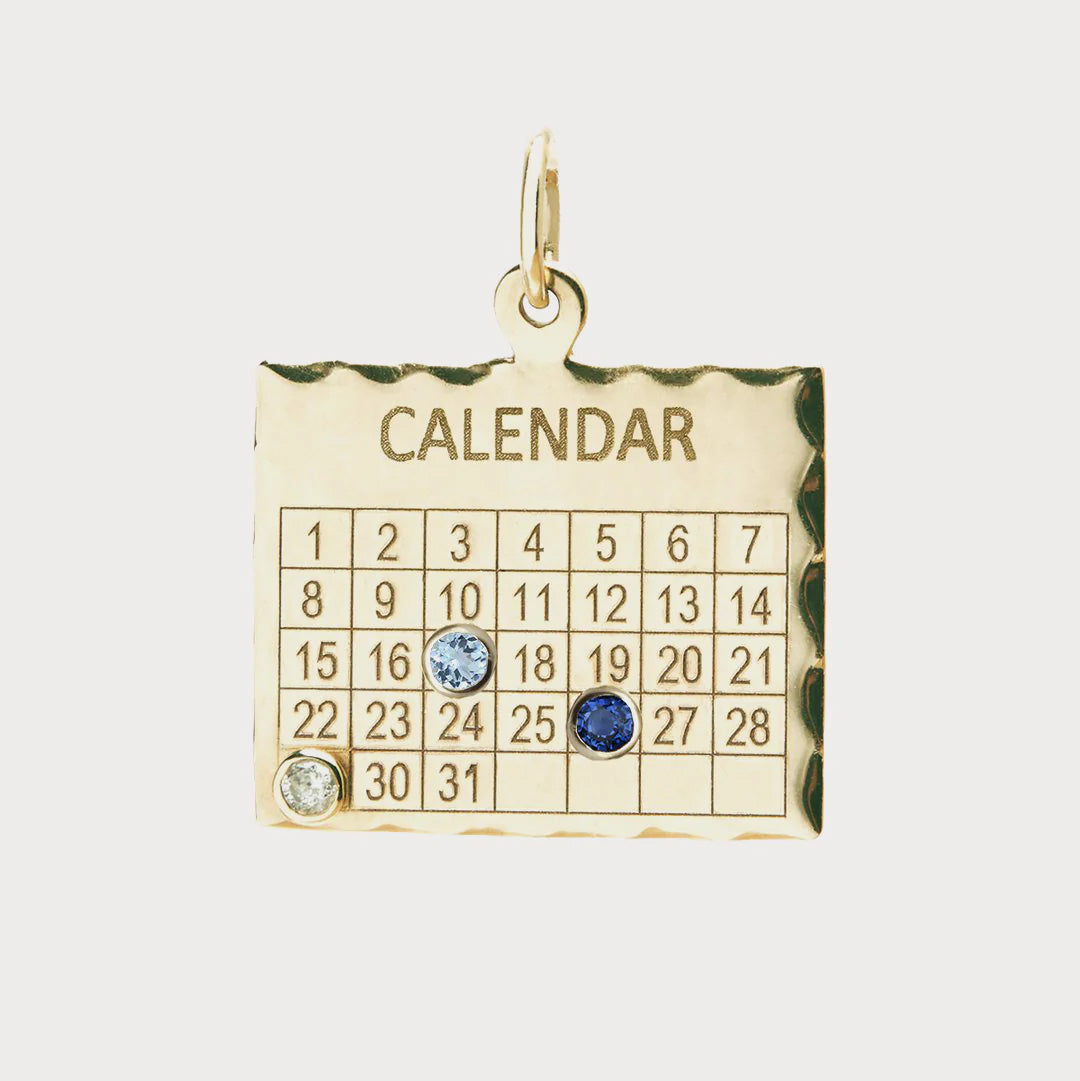 Vintage 1960s Style Personalized Calendar Charm - Custom Date Necklace Pendant for Birthdays, Anniversaries & Special Occasions | Perfect Gift for History Lovers & Retro Fashion Accessories
