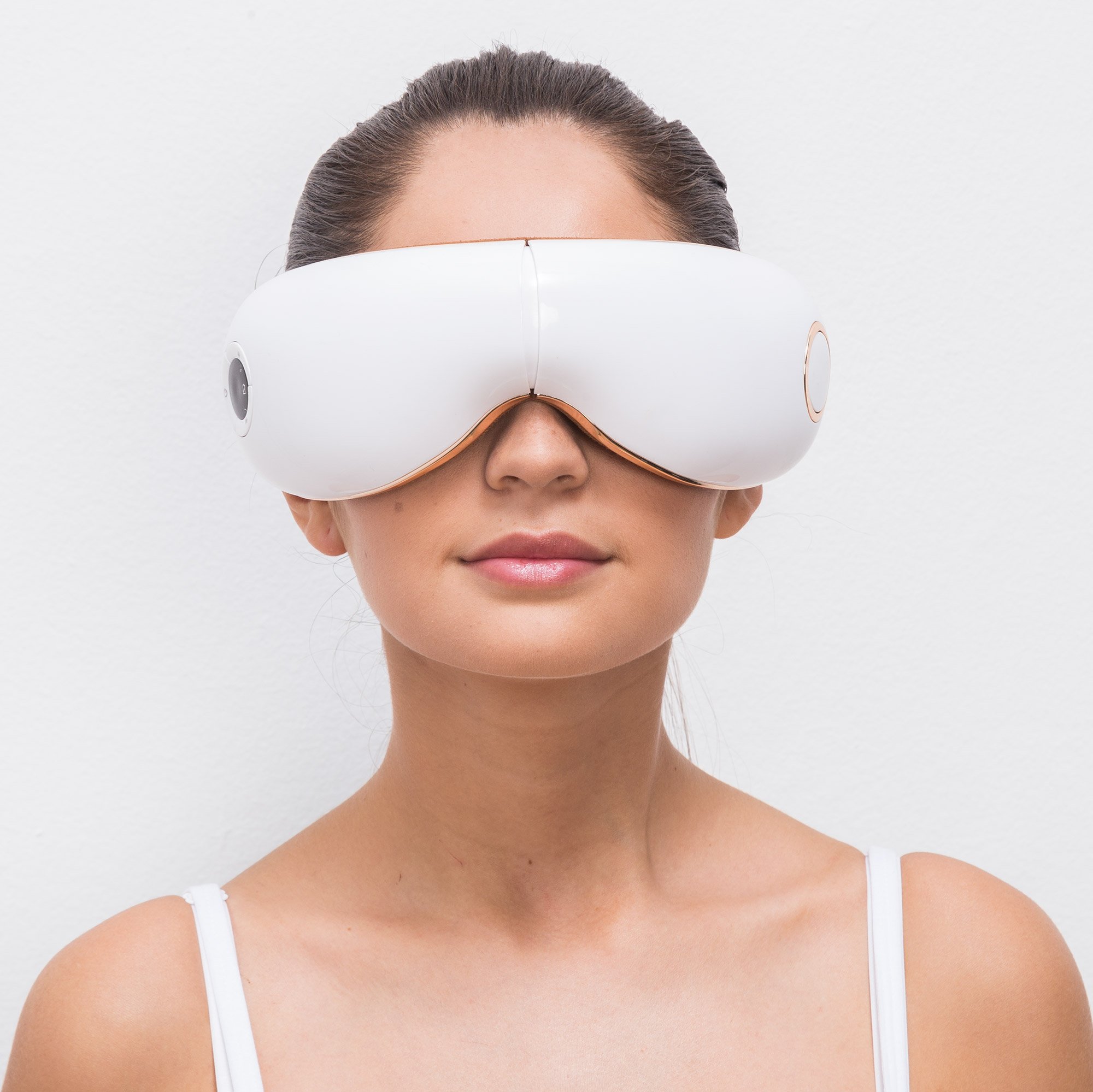 GLOBAL RELAX® SKANDAS Foldable Facial & Eye Massager with Heat, Shiatsu, Compression & Vibromassage - Dark Circle Corrector, Built-in Speakers & Music - Perfect for Home Relaxation, Travel & Stress Relief