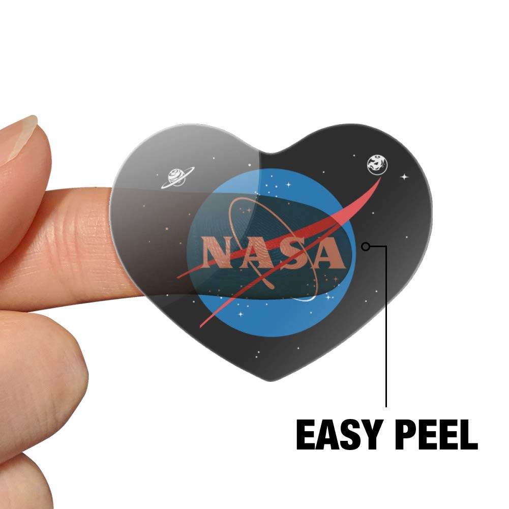 NASA Official Meatball Logo Heart Shaped Planner Stickers - Perfect for Scrapbooking, Bullet Journals, DIY Crafts & School Projects - Decorate Calendars, Notebooks, Gift Cards