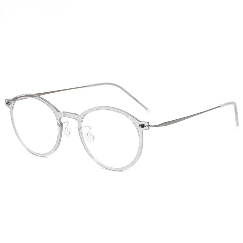 Unisex Full Rim Round Screwless Titanium Acetate Eyeglasses 6541 - Lightweight Durable Glasses for Work, Reading & Fashion | Aimee Eyewear