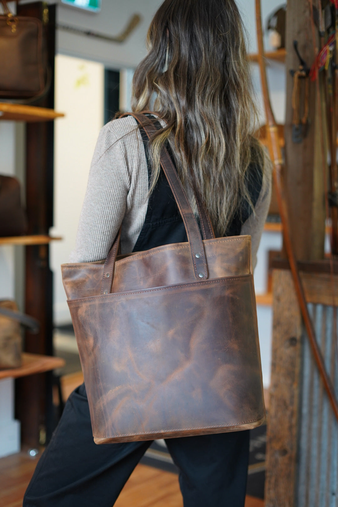 Premium Loco Gaucho Brown Tote Bag - Stylish & Durable Reusable Shopping Bag for Women, Groceries, Beach & Work Commute