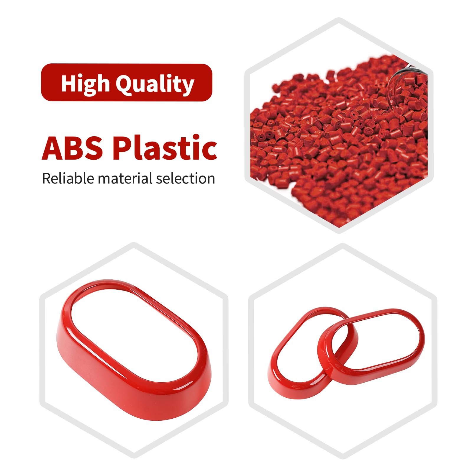 Jeep Wrangler JK JKU Inner Door Handle Trim Cover (2007-2010) - Red Interior Accessories 4pcs - Compatible with Sport, X, Sahara & Rubicon Models - Upgrade Your Jeep's Interior Style for Off-Road Adventures & Daily Driving