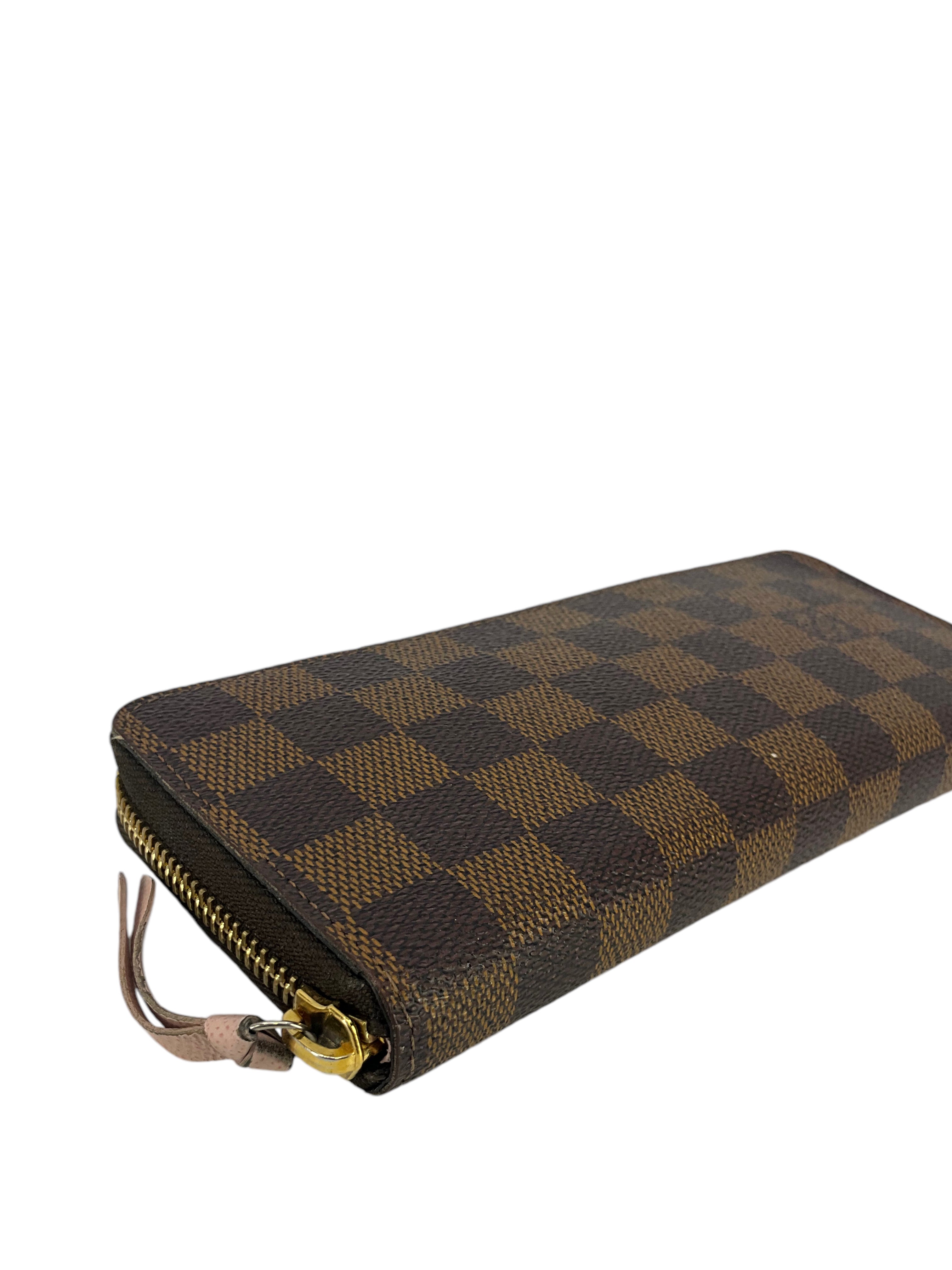 Authentic LOUIS VUITTON Damier Ebene Canvas Clemence Wallet for Women | Luxury Bifold Wallet with Coin Pocket | Perfect for Everyday Use, Travel & Gift Giving
