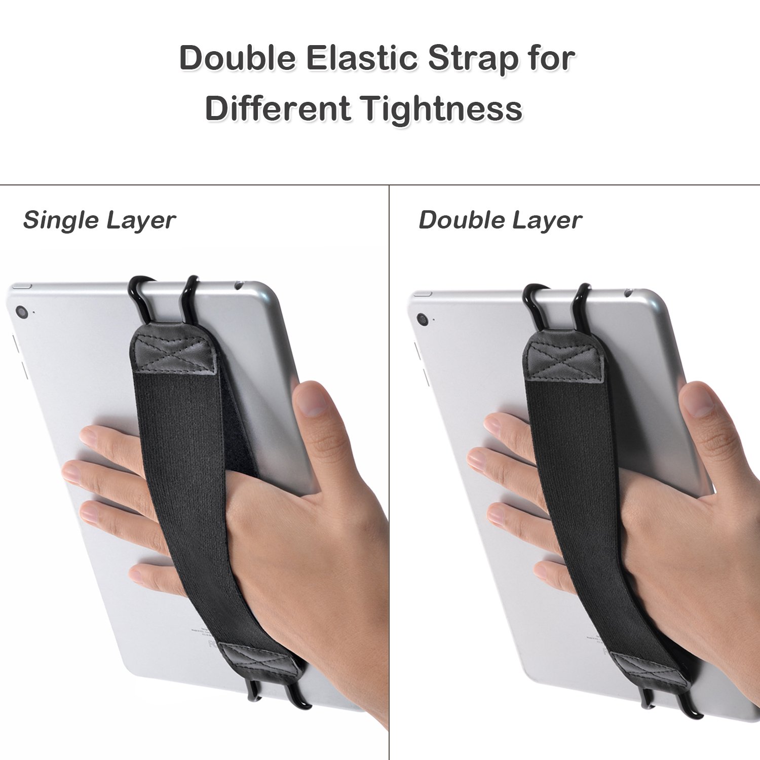 TFY Security Hand Strap Holder for Tablets & e-Readers - Compatible with iPad 9/8, iPad Air 5, iPad Mini 6, iPad Pro 9.7/11