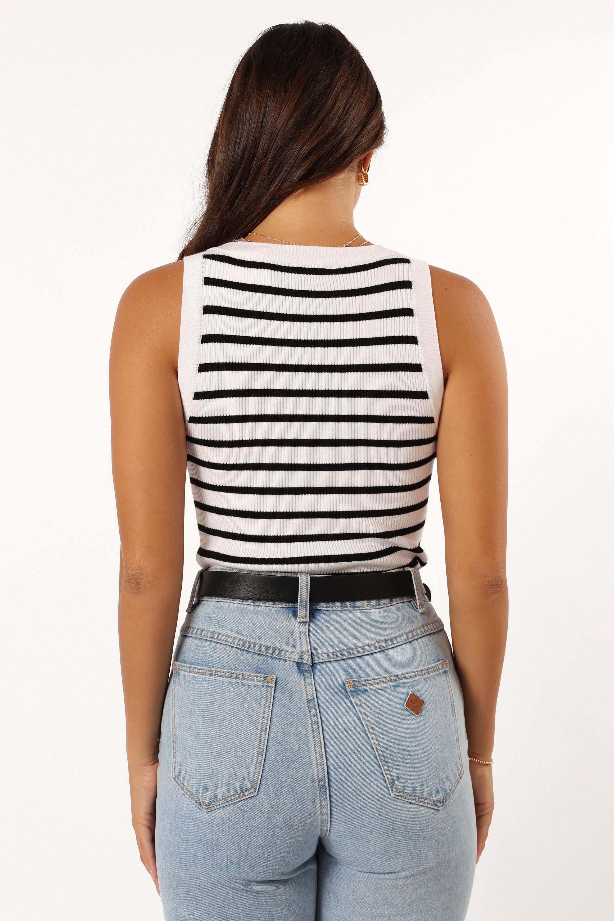 Kloe Top Women's White Stripe Casual T-Shirt - Perfect for Everyday Wear, Outings & Layering