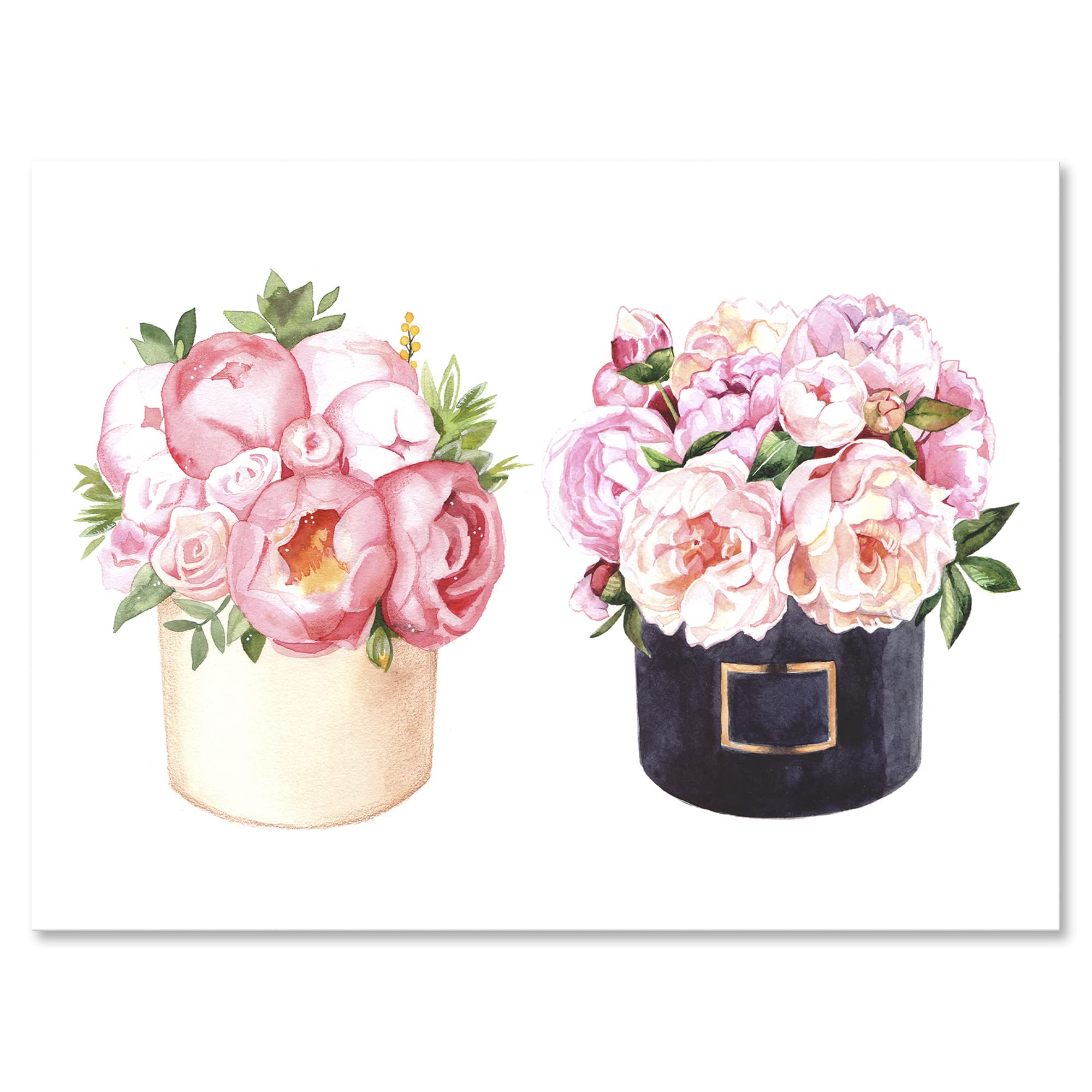 DesignQ Floral Canvas Wall Art - Peonies and Roses Farmhouse Decor for Living Room, Bedroom & Office | Handmade Flower Box Painting