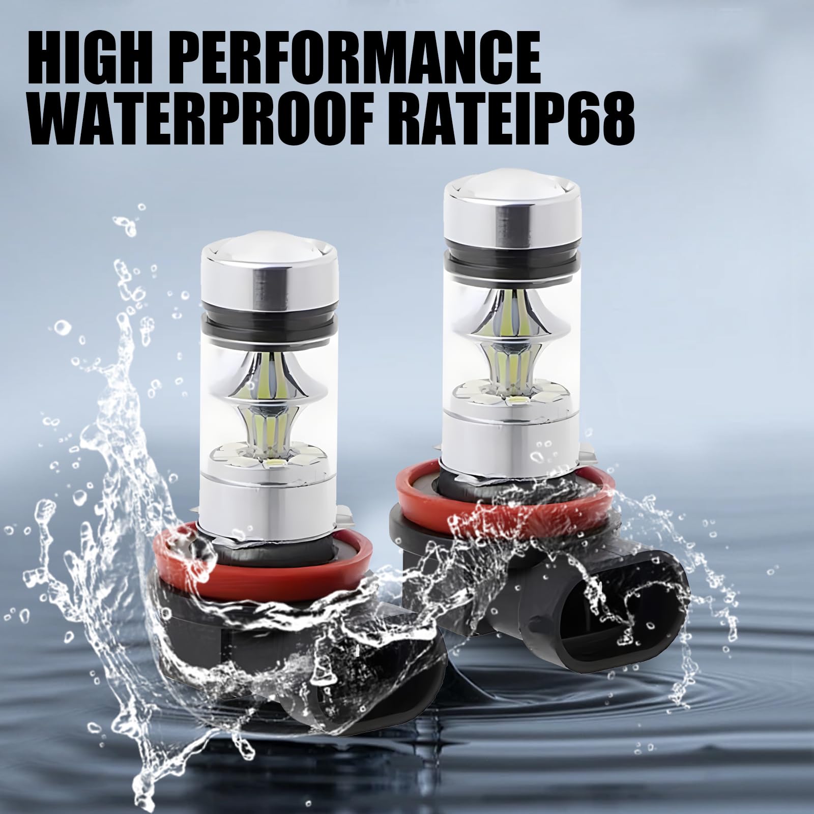 2-Pack H8/H11 LED Fog Light Bulbs - 1000LM Super Bright 20-LED with Spotlight Projector - Plug & Play 50,000 Hours Lifespan - Universal Fit for Cars & Trucks (White) - Perfect for Night Driving & Foggy Conditions