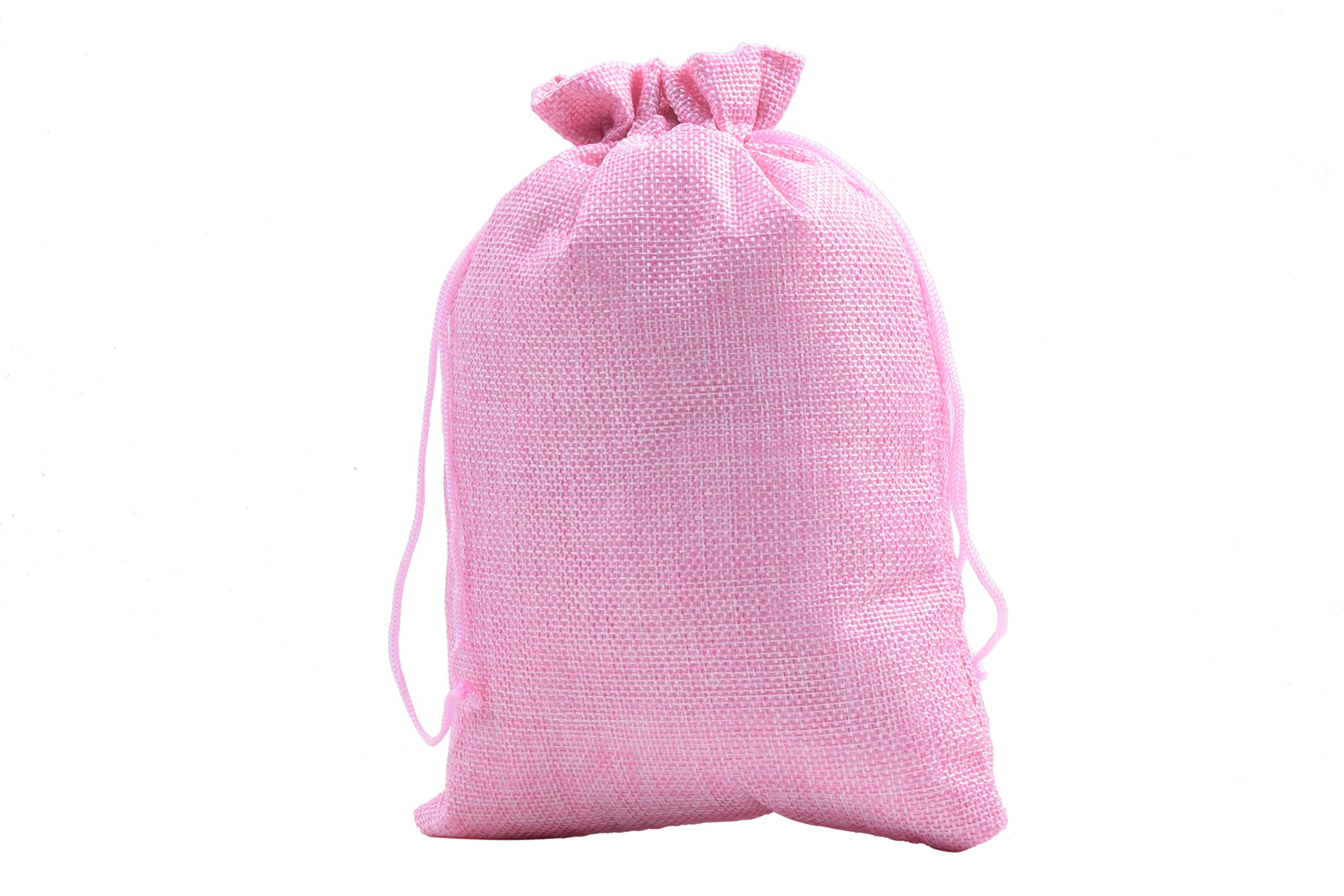 20-Piece Pink Drawstring Burlap Gift Bags - 6x8 Inch Lined Jute Favor Sacks for Herbs, Spices & Treats | Perfect for Christmas, Weddings, Parties & Home Storage | Eco-Friendly Party Favors & Gift Packaging