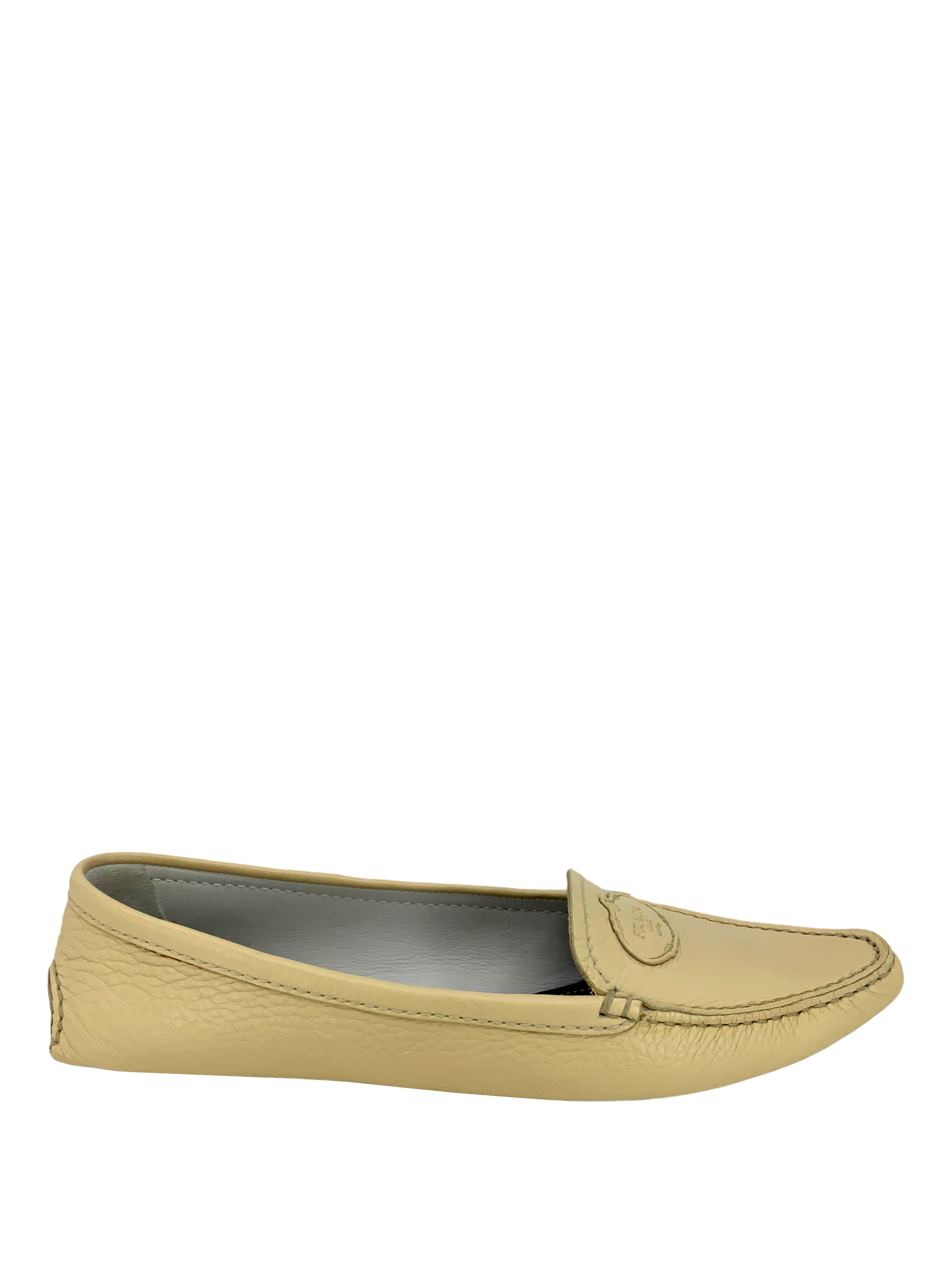 Prada Leather Logo Driving Loafers for Men - Size 8 US | Luxury Italian Designer Slip-On Shoes for Casual & Business Wear | Perfect for Office, Travel & Special Occasions
