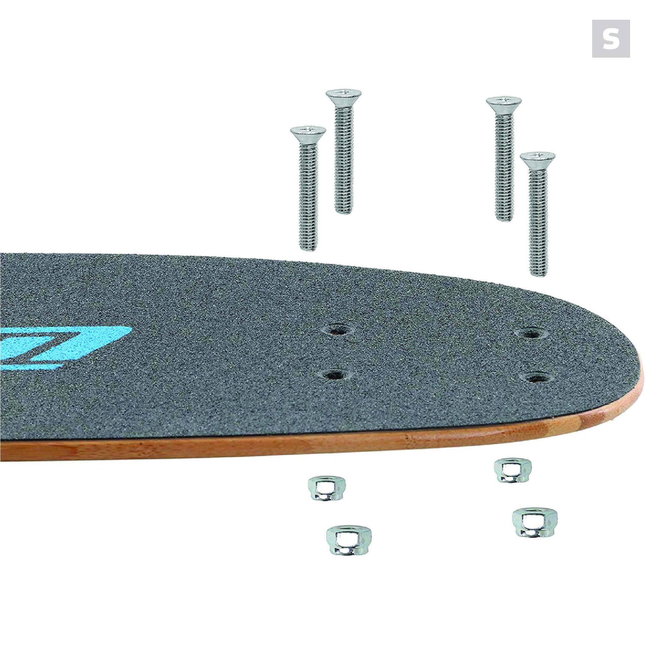 Stoked Ride Shop Skateboard Hardware Kit - 16 PCS Mounting Screws & Nuts Set for Longboard, Cruiser & Skateboard | Durable Skateboard Truck Installation Accessories for Smooth Riding & Tricks