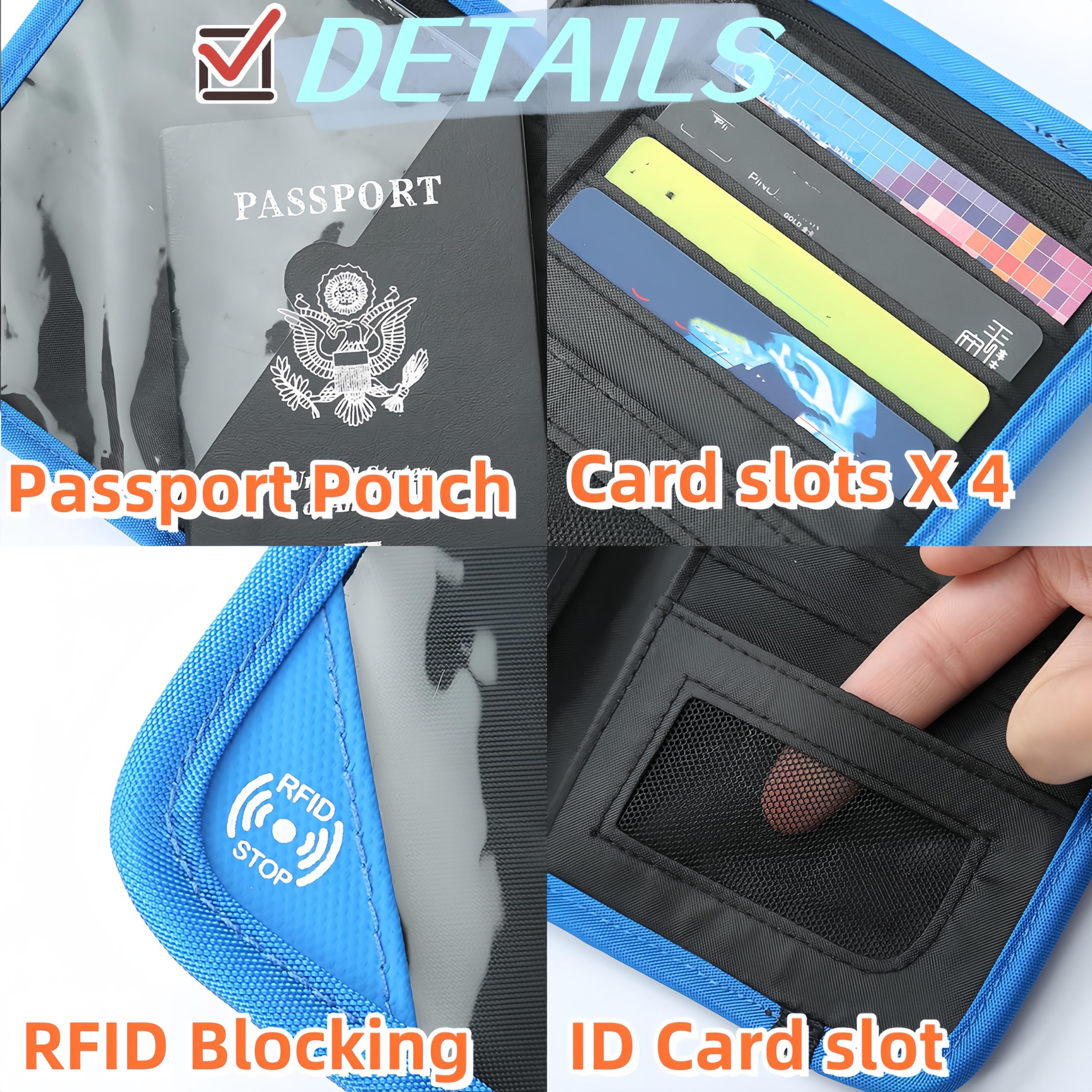 RFID Blocking Travel Neck Wallet - Slim Passport Holder for Men & Women | Waterproof Hidden Pouch for Cash, Credit Cards & Documents | Perfect for Airports, Sightseeing & International Trips (Green)