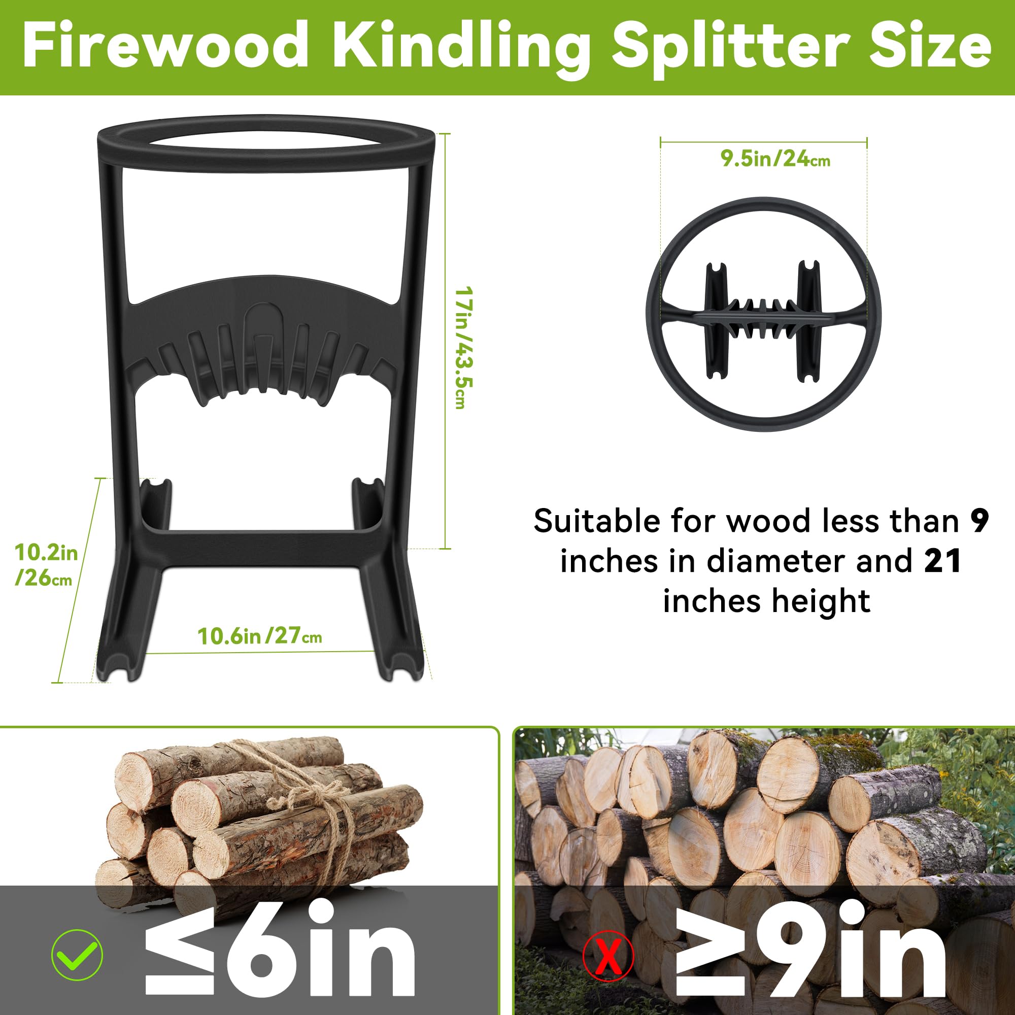Heavy Duty Teflever XL 18lbs Cast Iron Kindling Splitter - Manual Firewood Log Splitter for Camping, Fireplace & Outdoor Wood Splitting