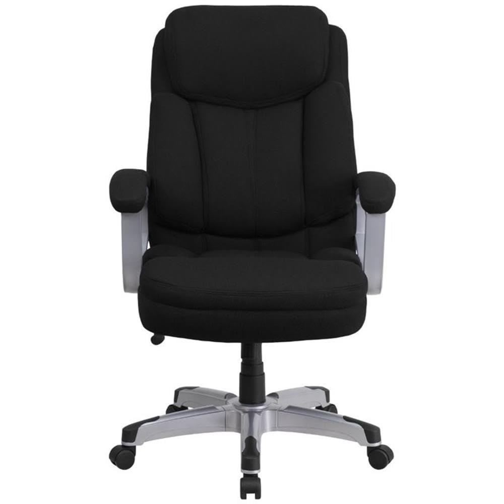 UrbanPro Big and Tall Fabric Swivel Office Chair - Ergonomic Executive Chair with Adjustable Height & Lumbar Support, Black - Perfect for Home Office, Gaming & Workspace Comfort