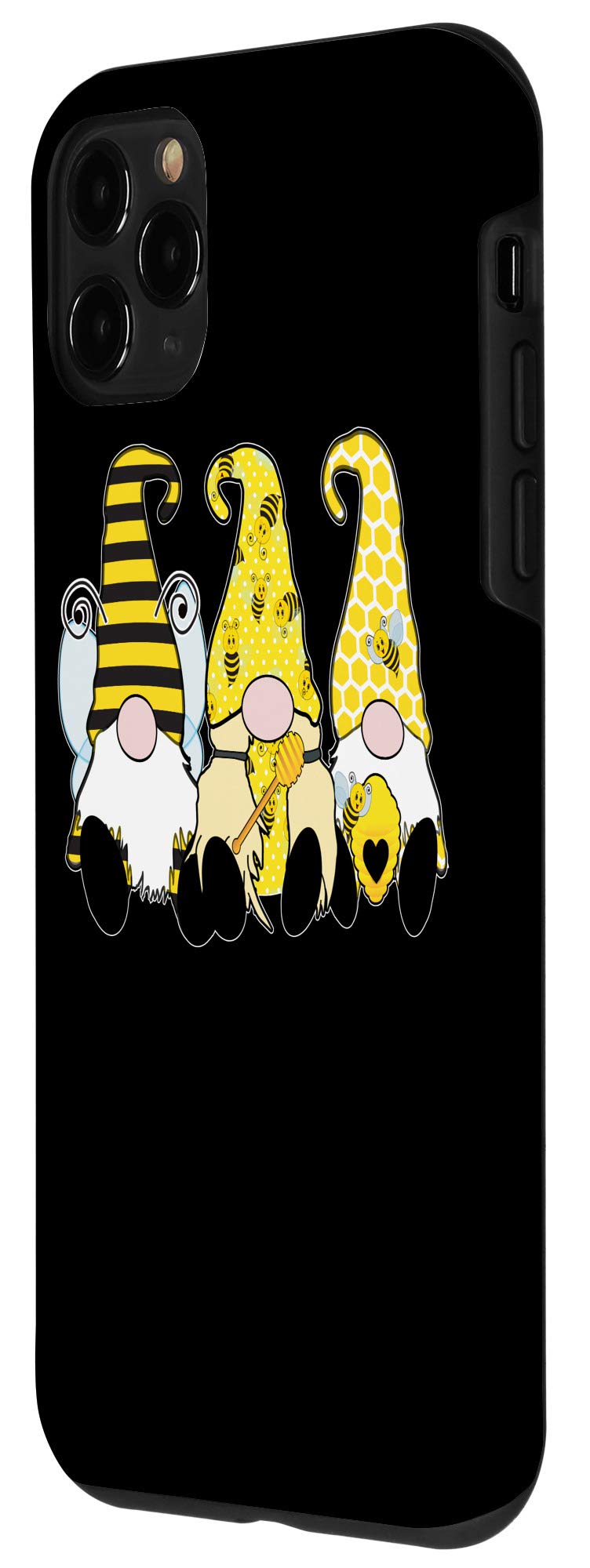 iPhone 11 Pro Case with 3 Adorable Bee Gnomes Design - Yellow Honey Bees & Hats - Perfect for Nature Lovers & Bee Enthusiasts