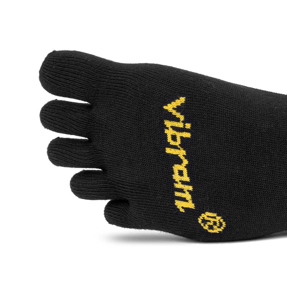 Vibram FiveFingers Performance Ghost Socks - Black for Running, Yoga & Barefoot Activities | Minimalist Toe Socks for Enhanced Grip & Comfort