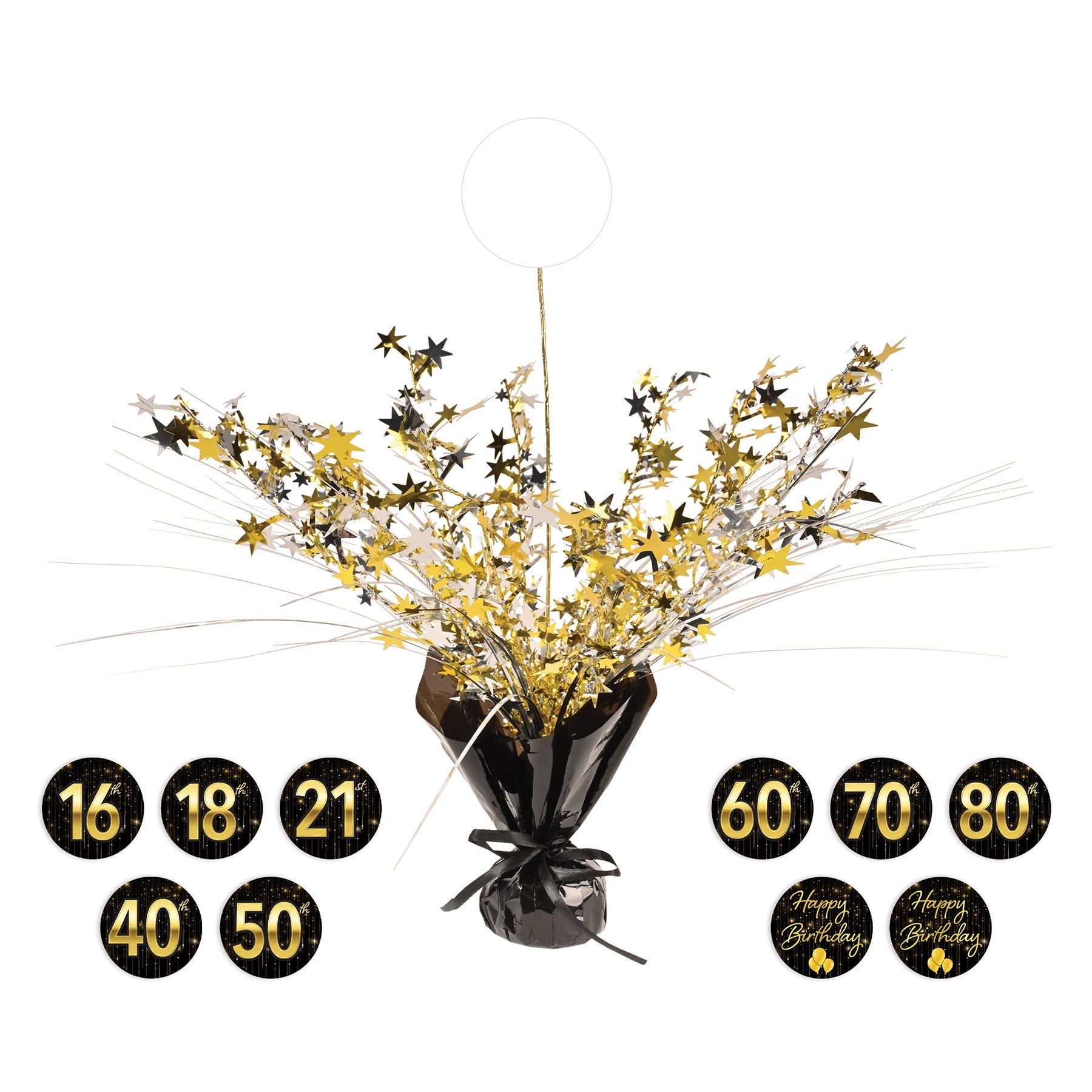 12 Pack Beistle Happy Birthday Gleam 'N Spray Centerpieces - Premium Party Decorations for Birthday Celebrations, Anniversaries & Special Events