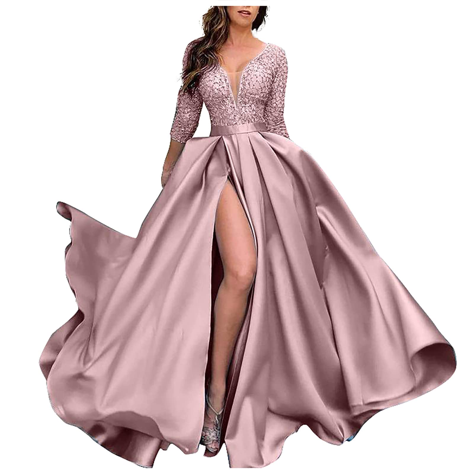 Elegant Women's Sexy Long Swing Party Evening Dress - Wedding Guest, Prom, Cocktail & Formal Occasions - Sizes S-5XL - Flowy Maxi Dress for Women