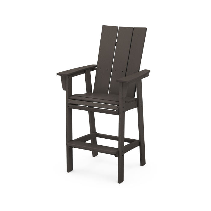 POLYWOOD Modern Curveback Adirondack Bar Chair - Outdoor Patio Furniture, Weather-Resistant Plastic Adirondack Bar Stool for Deck, Poolside & Backyard Relaxation