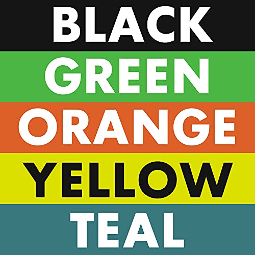 Black + Green + Orange + Yellow + Teal 5 Pair (With Bonus Neck Gaiter)