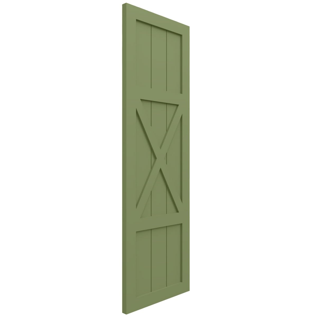 Ekena Millwork TFP107FH15X071MG True Fit PVC Center X-Board Farmhouse Fixed Mount Shutters - 15x71 Inches Moss Green (Pair, Hardware Not Included) | Perfect for Home Exterior, Window Decor & Farmhouse Style Enhancement