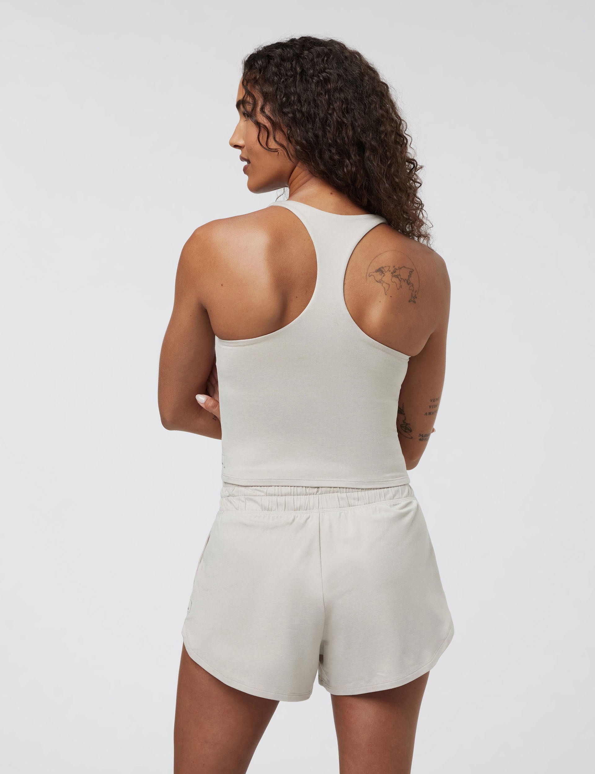 Halo Performance Crop 2.0 - Women's Workout Top | Moisture-Wicking & Breathable | Ecru Heather Color | Perfect for Yoga, Running & Gym Training