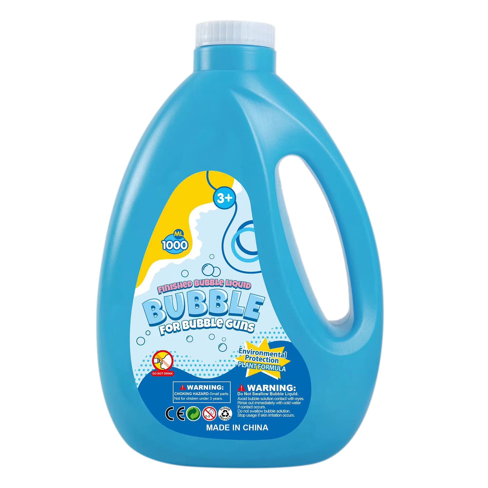Premium Bubble Solution Refill for Bubble Machines & Bubble Guns - 1L (33.8oz) Non-Toxic Kids Bubble Liquid for Outdoor Play, Birthday Parties, Weddings & Fun Gifts for Toddlers Boys & Girls