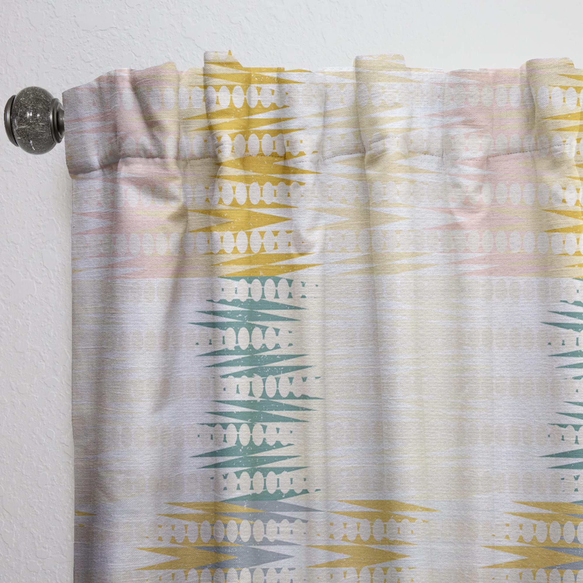 DesignQ Retro Abstract Design VIII Thermal Insulated Curtains - Single Panel 52x84 - Blackout Drapes for Bedroom & Living Room - Perfect for Home Decor, Privacy & Energy Efficiency