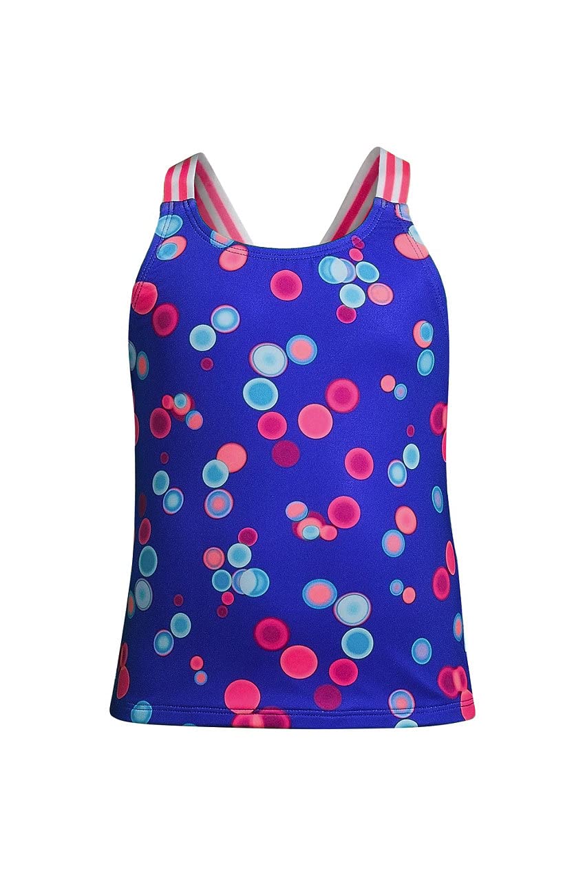 Lands' End Girls Sport Tankini Swimsuit Top - UPF 50+ Rash Guard Swimwear for Active Kids - Perfect for Swimming Lessons, Beach Vacations & Pool Parties