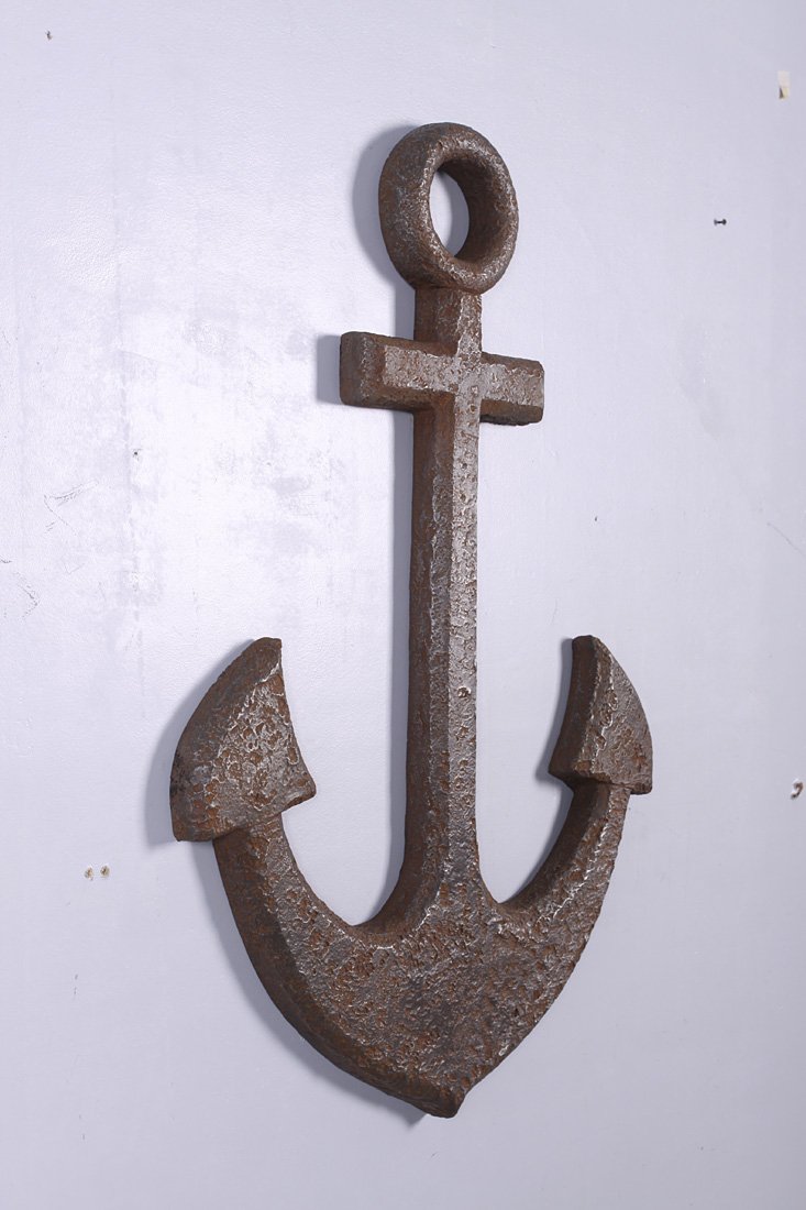 39 Inch Iron Finish Anchor Wall Decor - Nautical Tropical Theme, Over 3 Feet High - Perfect for Beach House, Coastal Living Room, or Boat Cabin Decoration
