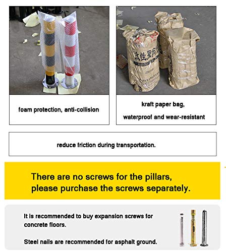 750mm Parking Lot Barriers & Traffic Cones - 2 Pack Driveway Security Posts with Reflective Road Markers (750x76mm) for Enhanced Safety in Parking Lots, Construction Zones & Private Driveways