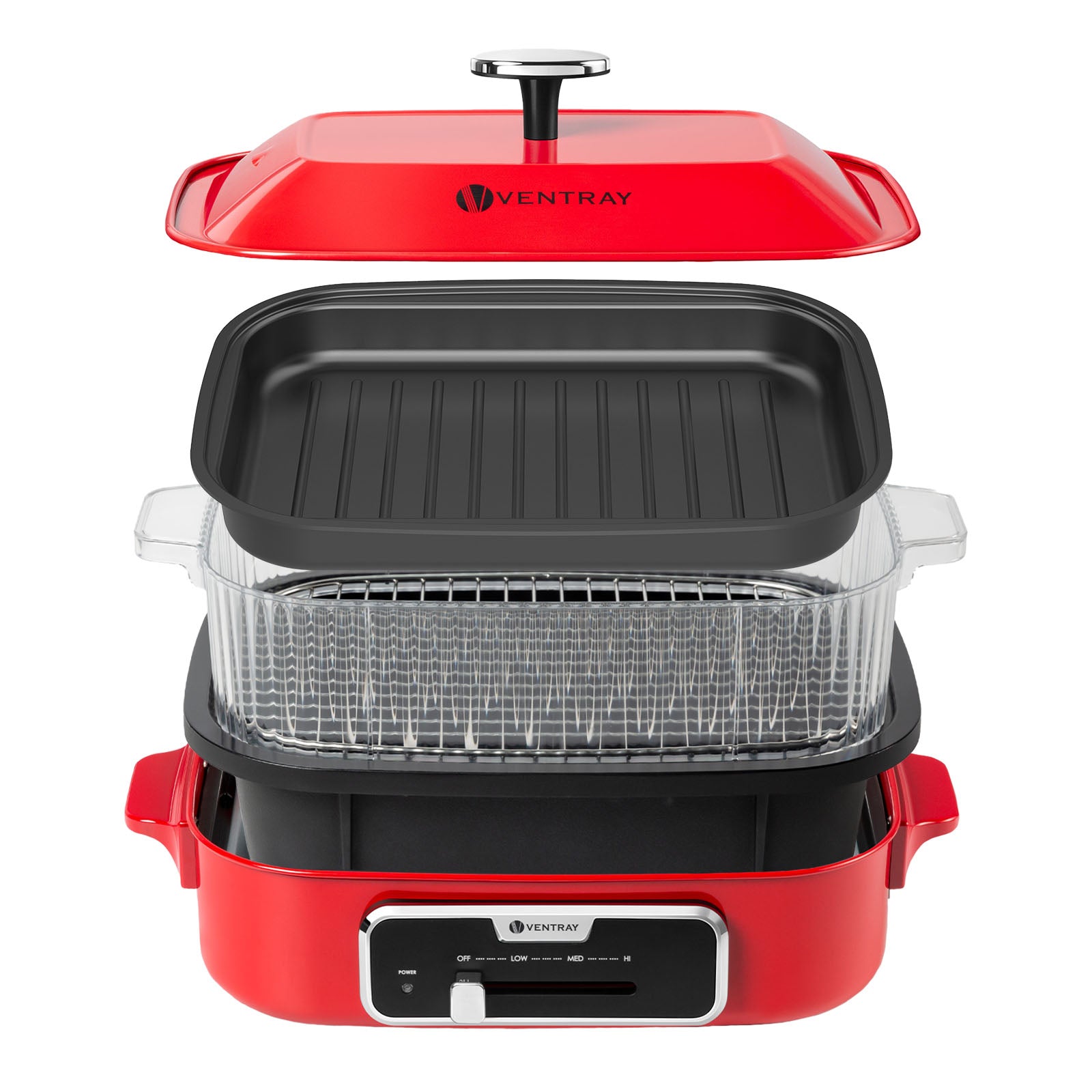 Classic 2.0 Indoor Electric Grill with Deep Fryer & Steamer - Perfect for Home Cooking, Healthy Meals & Family Gatherings