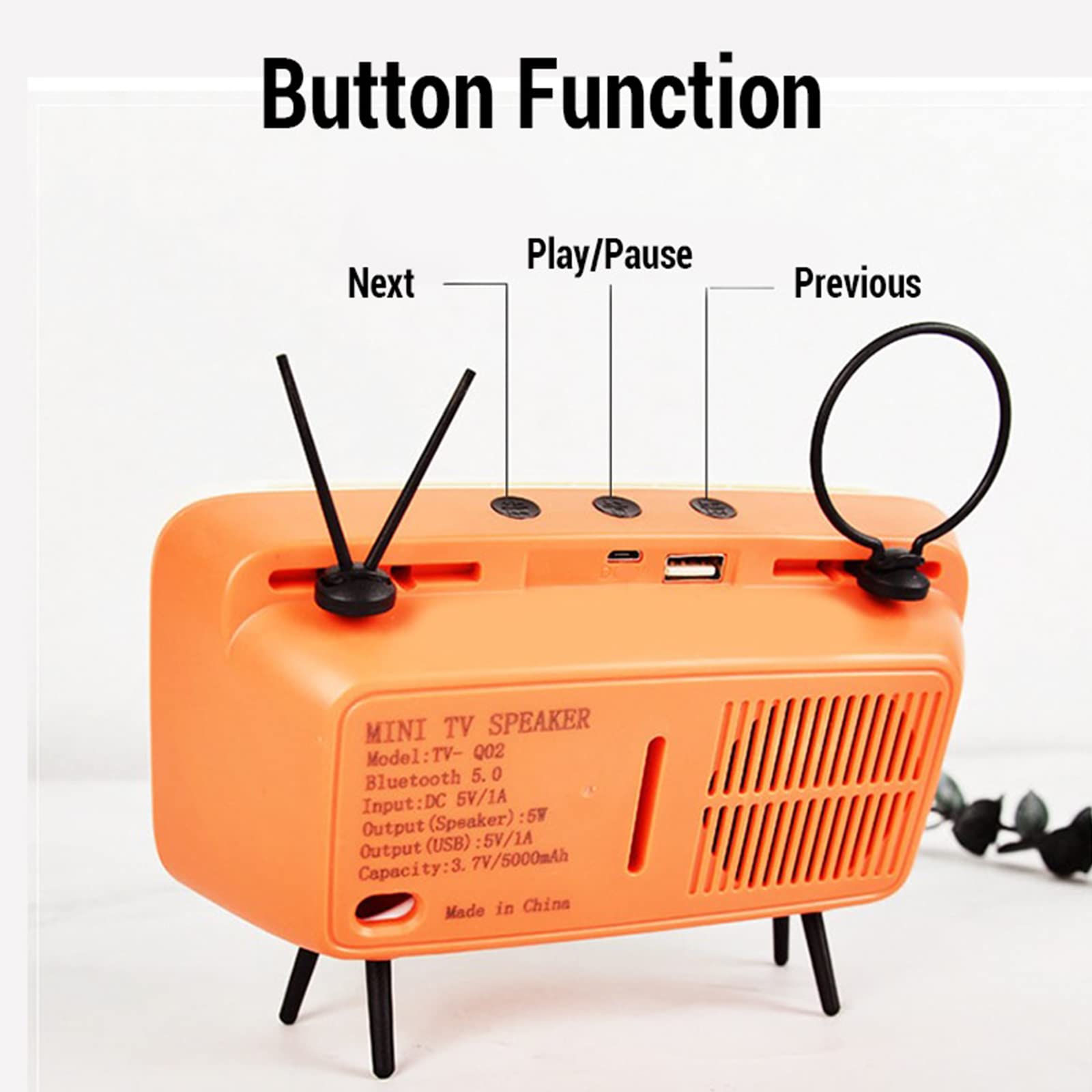 Vintage Retro TV Phone Stand with Wireless Bluetooth Speaker - Universal Holder for 4.7