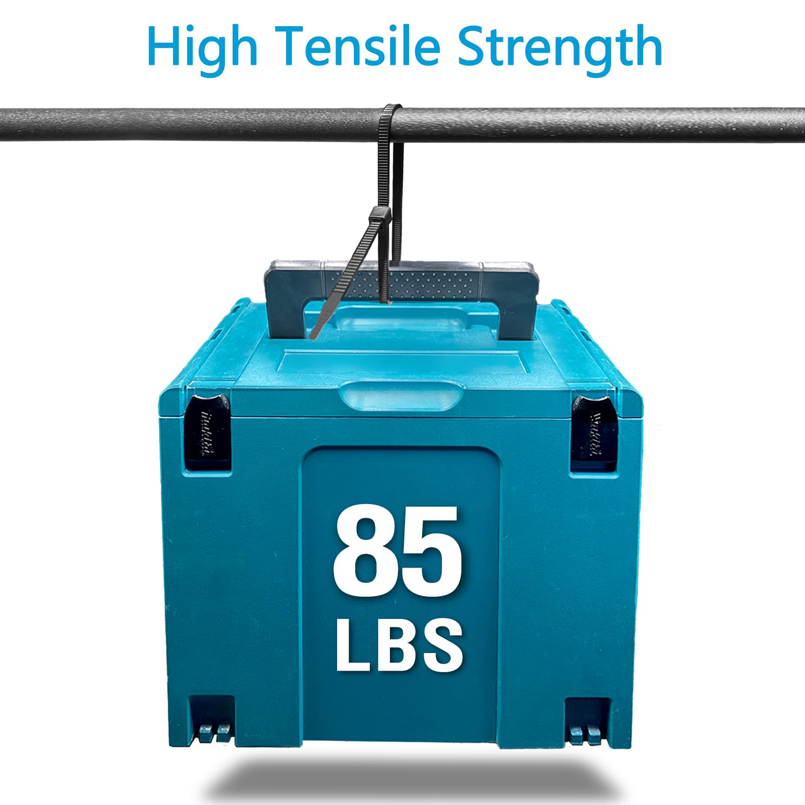 Heavy Duty Black Zip Ties 12 Inch (100 Pack) - 85 lb Tensile Strength, 1.7X Stronger Cable Ties for Wiring, Bundling & Organizing - Ideal for Home, Office & Industrial Use