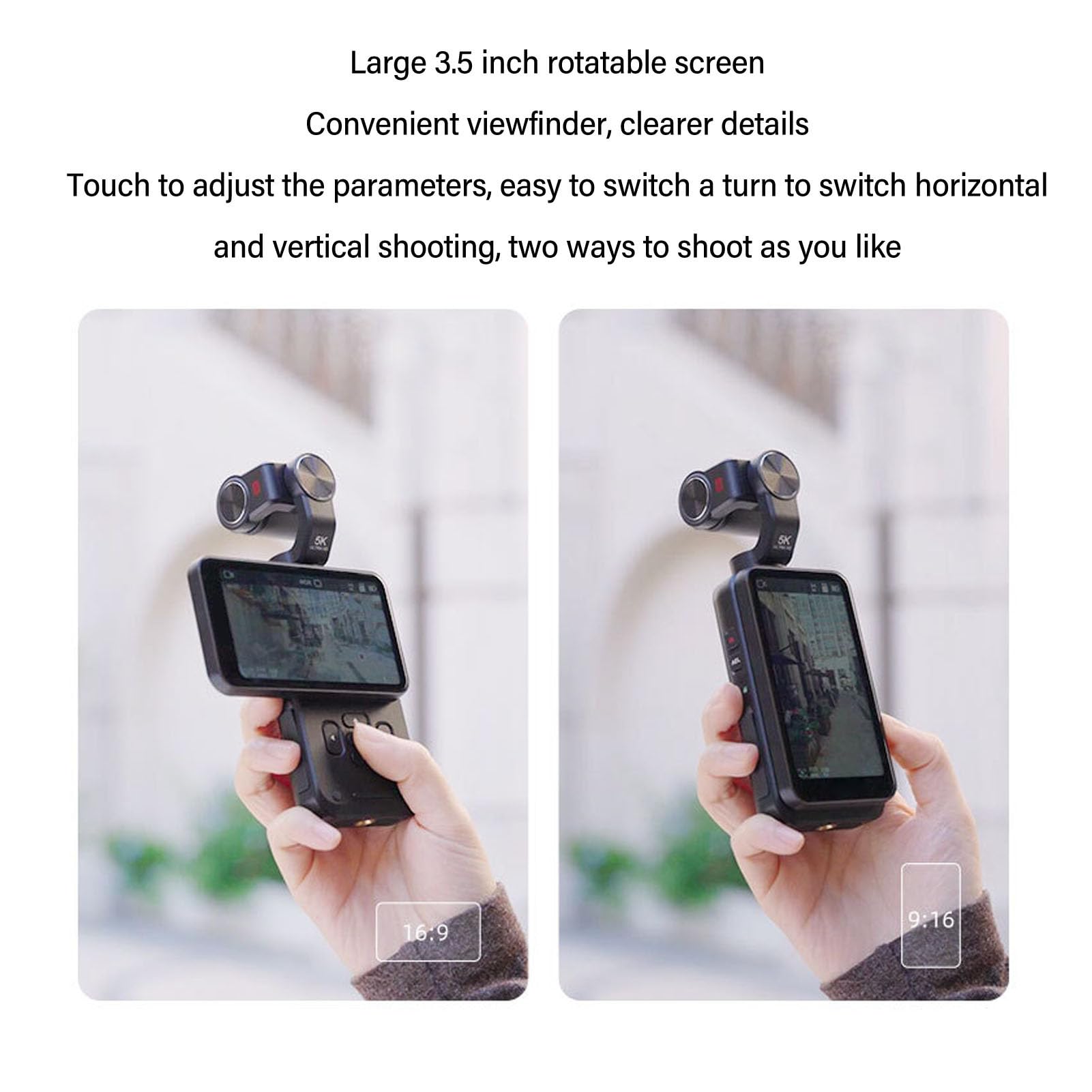 PUSOKEI 5K Pocket Video Camera - 48MP HD 5K/30fps Vlogging Camera with 3.5