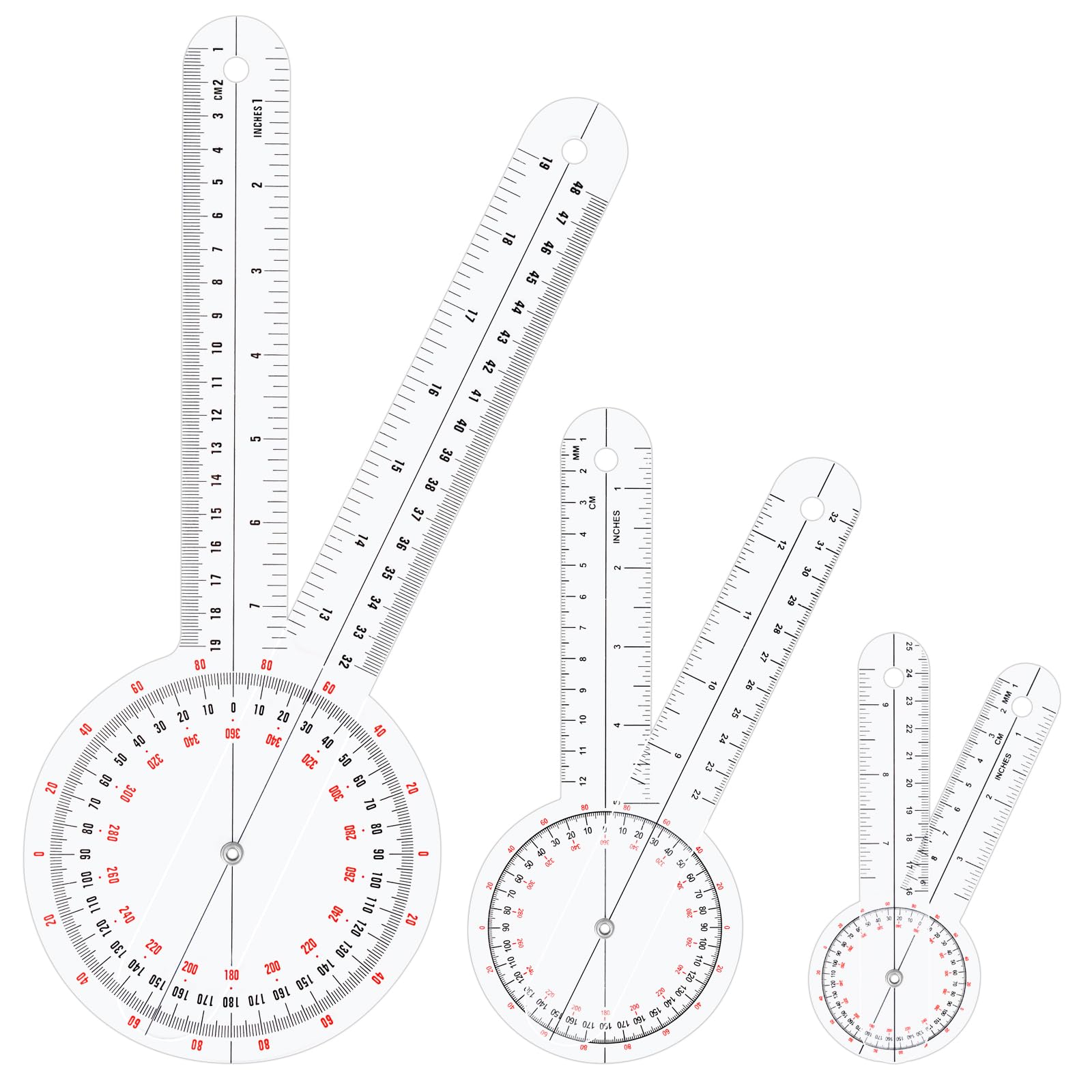 Physical Therapy Goniometer Set - 3-Piece (12