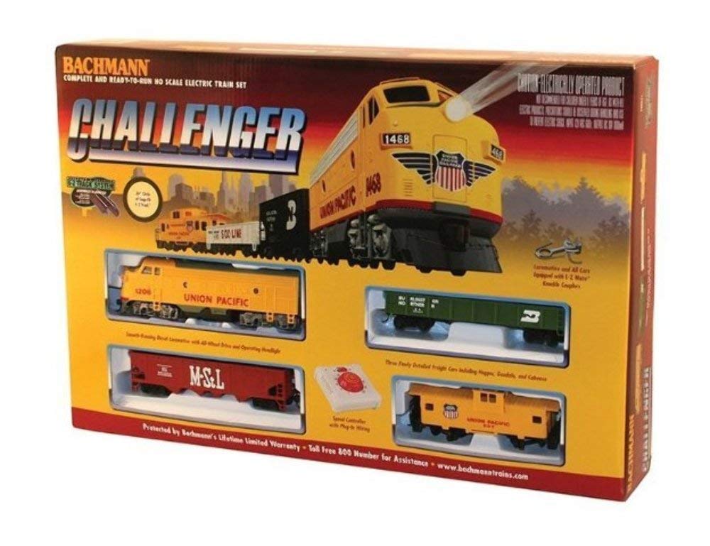 CHALLENGER Ready To Run Electric Train Set - HO Scale Model Train for Kids & Adults - Perfect for Christmas Gifts, Home Decoration & Railroad Enthusiasts