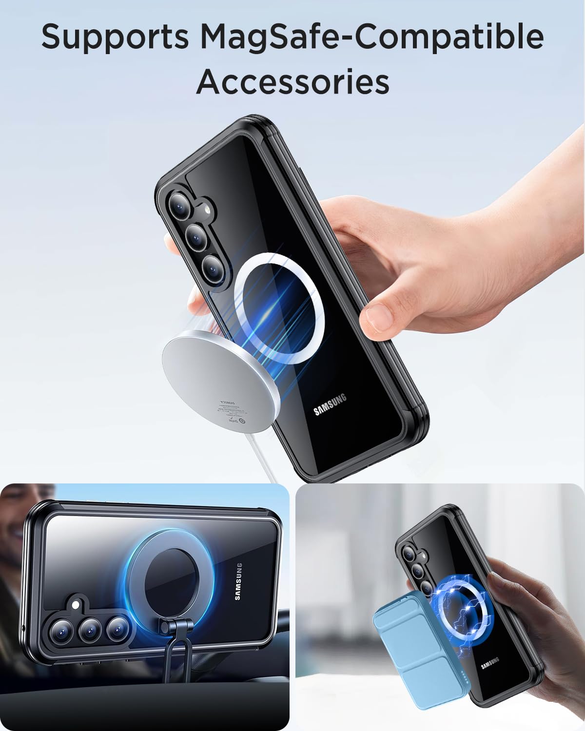Miimall Heavy Duty Magnetic Case for Samsung Galaxy S24 FE 6.7